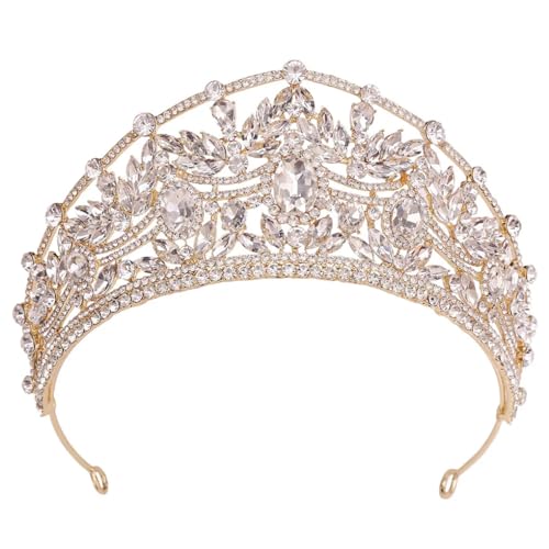 Luxuriöse Königin-Krone Für Frauen, Große Kristall-Tiara, Party-Kostüm-Schmuck, Haar-Accessoires von Jegsnoe