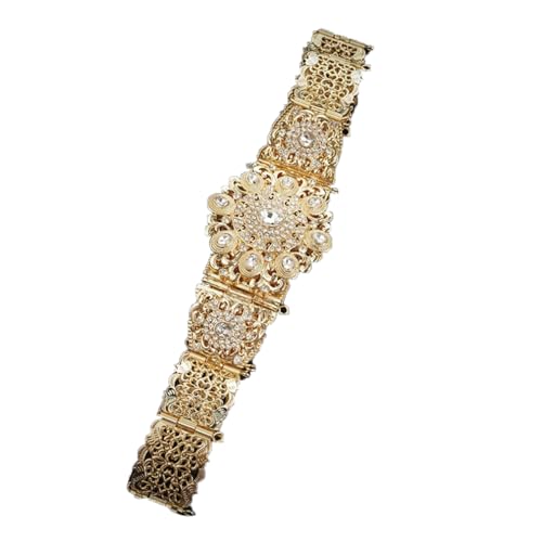 Marokkanische Mode-Kaftan-Gürtel, Mit Kristallen Gewachsene Gürtel Für Frauen, Arabische Gold-Taillenkette, Brautschmuck von Jegsnoe