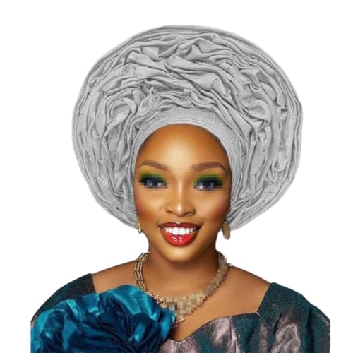 Nigerianische Aso Oke Headtie Auto Gele Headwrap afrikanische Mode Hochzeit Kopfschmuck für Frauen von Jegsnoe