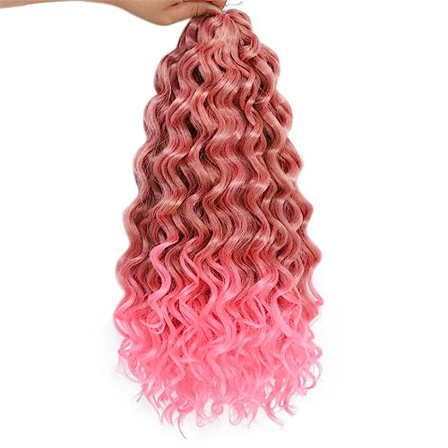 Ocean Wave Flechten Haarverlängerungen Tiefes Gewelltes Twist Häkelhaar Synthetische Afro Lockige Hawaii Ombre Rosa Häkelzöpfe Für Frauen von Jegsnoe