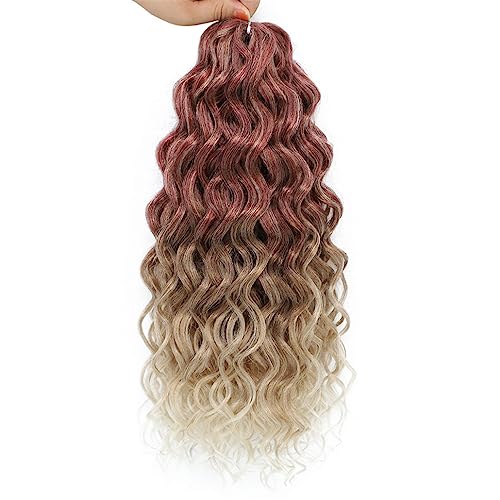 Ocean Wave Flechten Haarverlängerungen Tiefes Gewelltes Twist Häkelhaar Synthetische Afro Lockige Hawaii Ombre Rosa Häkelzöpfe Für Frauen von Jegsnoe