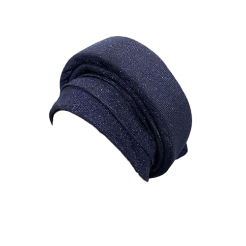 Jegsnoe Plissierter Damen-Turban afrikanische Auto-Gele-Headtie weibliche Kopfbedeckung nigerianische Party-Kopfbedeckung Turbante marineblau Einheitsgröße von Jegsnoe