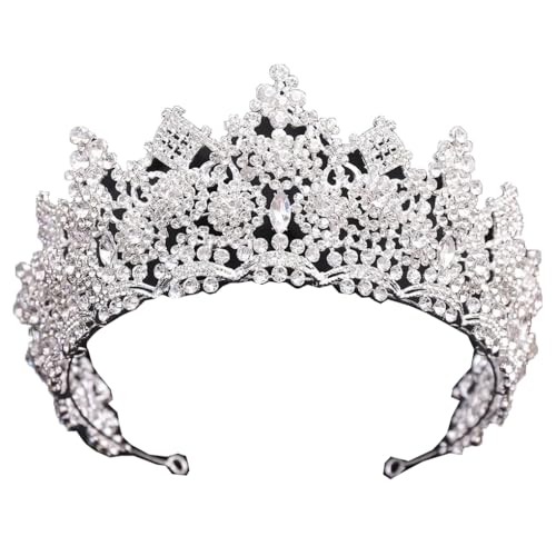 Silberne Kristallkronen Braut Tiara Königin Krone Für Hochzeit Krone Kopfschmuck Haarschmuck Zubehör von Jegsnoe