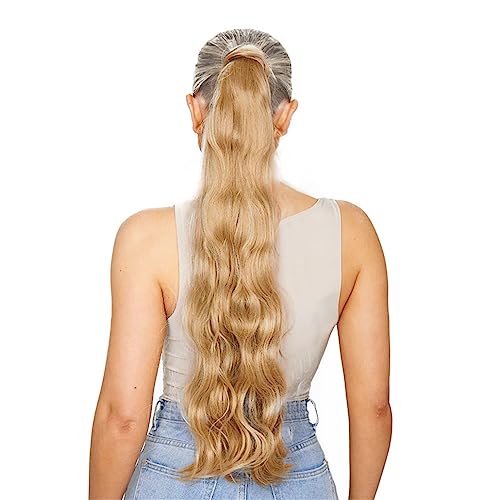 Synthetischer Pferdeschwanz, Langer, Gewellter Pferdeschwanz, Umwickelbarer, Gewellter Clip-In-Haarteil, Blonder Gewellter Pferdeschwanz Für Frauen von Jegsnoe