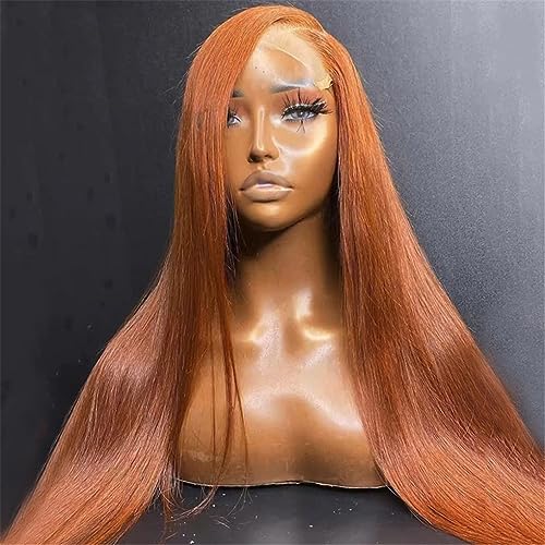 Transparente 13X4 13X6 Spitze Frontal Perücke Orange Gerade Menschenhaar Perücken Für Schwarze Frauen Vor Gezupft 5X5 Spitze Verschluss Perücke von Jegsnoe