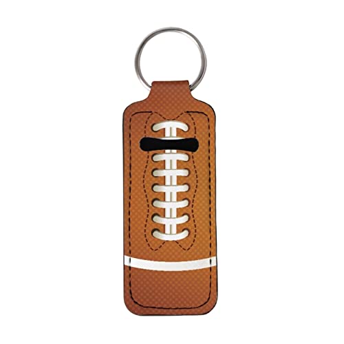 Jeiento American Football Chapstick Halter Schlüsselanhänger Clip-on Sleeve Chapstick Pouch Tight-Knit Elastic Lippenstift Schlüsselanhänger Halter für Geldbörse Reisen von Jeiento