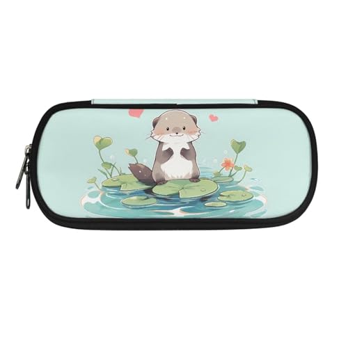 Jeiento Axolotl Federmäppchen mit Cartoon-Motiv, für Studenten, Schreibwaren, Stifthalter, Schreibtisch-Organizer mit Reißverschluss, tragbares Federmäppchen für Schule, Bürobedarf, Niedliche von Jeiento