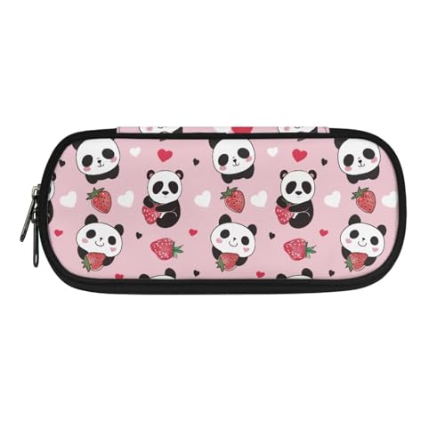 Jeiento Axolotl Federmäppchen mit Cartoon-Motiv, für Studenten, Schreibwaren, Stifthalter, Schreibtisch-Organizer mit Reißverschluss, tragbares Federmäppchen für Schule, Bürobedarf, Panda von Jeiento