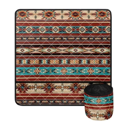 Jeiento Aztec Tribal Sewing Machine Mat with Pockets Ethnic Style Sewing Machine Muffling Mat Water-Resistant Pad Organizer for Storing Sewing Tools von Jeiento