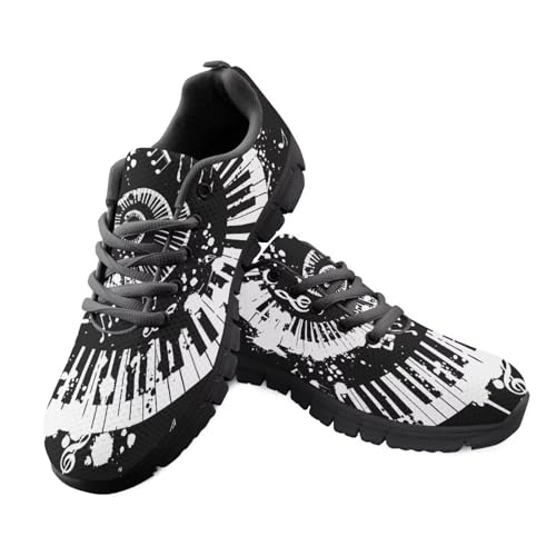 Jeiento Bequeme rutschfeste Damen-Schuhe, Musikmuster, Sneaker, Sneaker, Schnürschuh, Sport, Laufen, Sneaker, Freizeitschuhe, Schwarz Weiß Splash Musiknoten, 40 EU Jeiento Bequeme rutschfeste Damen-Schuhe, Musikmuster, Sneaker, Sneaker, Schnürschuh, Sport, Laufen, Sneaker, Freizeitschuhe, Schwarz Weiß Splash Musiknoten, 40 EU von Jeiento