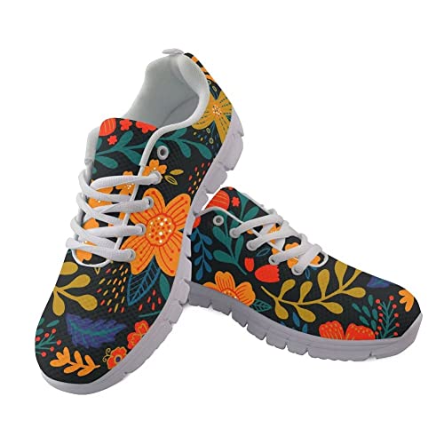 Jeiento Damen Herren Wanderschuhe Leichte Laufschuhe Outdoor Mode Sneaker, Tropische Blume, 43 EU von Jeiento