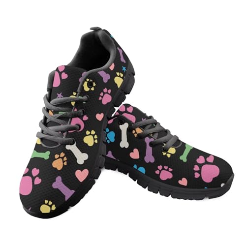 Jeiento Damen-Sneaker, Schnürschuhe, bequem, Netzstoff, Sport, Laufschuhe, flache Arbeitsschuhe, Bunte Hundepfote., 43 EU Jeiento Damen-Sneaker, Schnürschuhe, bequem, Netzstoff, Sport, Laufschuhe, flache Arbeitsschuhe, Bunte Hundepfote., 43 EU von Jeiento