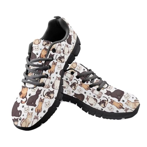 Jeiento Damen-Sneaker, Schnürschuhe, bequem, Netzstoff, Sport, Laufschuhe, flache Arbeitsschuhe, Cute Kitten, 39 EU Jeiento Damen-Sneaker, Schnürschuhe, bequem, Netzstoff, Sport, Laufschuhe, flache Arbeitsschuhe, Cute Kitten, 39 EU von Jeiento