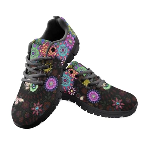 Jeiento Damen-Turnschuhe, Bohemian-Stil, Wanderschuhe, Schnürschuhe, Laufschuhe, flache Arbeitsschuhe, Bright Blossom Mandala, Blume, Schmetterling, 41 EU Jeiento Damen-Turnschuhe, Bohemian-Stil, Wanderschuhe, Schnürschuhe, Laufschuhe, flache Arbeitsschuhe, Bright Blossom Mandala, Blume, Schmetterling, 41 EU von Jeiento