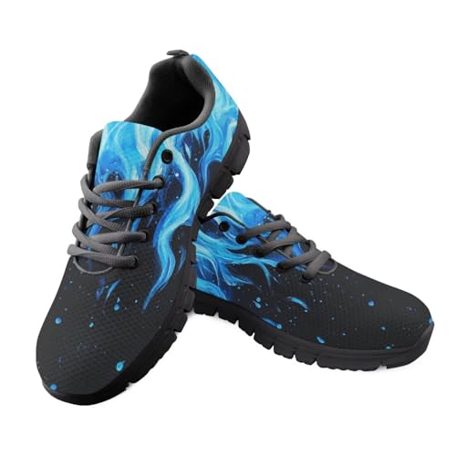 Jeiento Damen-Turnschuhe, Laufschuhe, weiche Polsterung, leicht, athletisch, Sport, Sneaker, lässig, Wanderschuhe für Krankenschwestern, Blue Fire, 37 EU von Jeiento