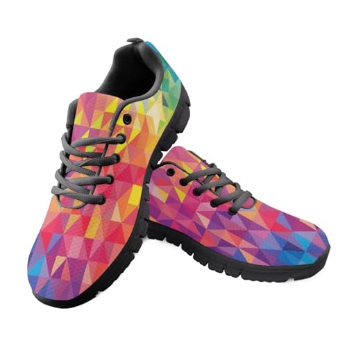 Jeiento Damen-Turnschuhe, Laufschuhe, weiche Polsterung, leicht, athletisch, Sport, Sneaker, lässig, Wanderschuhe für Krankenschwestern, Regenbogen-Geometrie-Muster, 38 EU Jeiento Damen-Turnschuhe, Laufschuhe, weiche Polsterung, leicht, athletisch, Sport, Sneaker, lässig, Wanderschuhe für Krankenschwestern, Regenbogen-Geometrie-Muster, 38 EU von Jeiento