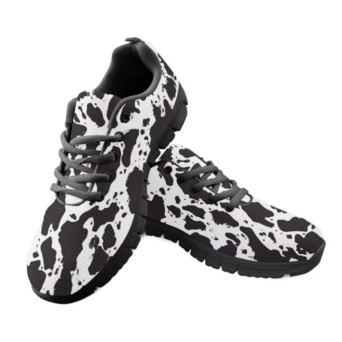 Jeiento Damen-Turnschuhe, Schnürung, Lauf-Sneaker, Tiermuster, Wanderschuhe, Freizeit, Joggen, Wandern, Tennis, Sneakers, Weiß / Schwarz Kuh, 42 EU Jeiento Damen-Turnschuhe, Schnürung, Lauf-Sneaker, Tiermuster, Wanderschuhe, Freizeit, Joggen, Wandern, Tennis, Sneakers, Weiß / Schwarz Kuh, 42 EU von Jeiento