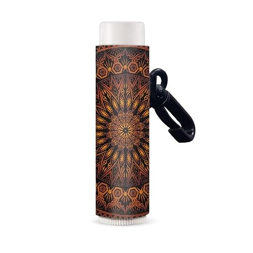 Jeiento Fashion Lip Balm Sleeve for Women Girls Clip On Lipstick Sleeve Holder Chapstick Holder Keychain,Travel Accessories, Braunes Mandala, One size von Jeiento