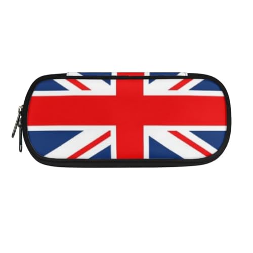 Jeiento Federmäppchen mit großem Fassungsvermögen für Mädchen, langlebiges Schreibwarenetui für Jungen, Schreibtisch-Organizer, Erwachsene, Reise-Kulturbeutel-Organizer, Union Jack Design, Schulranzen von Jeiento