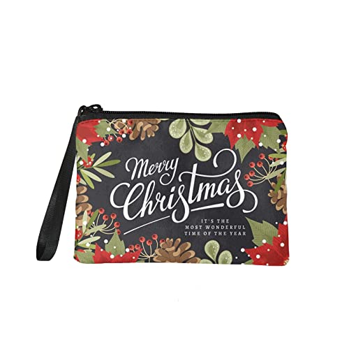 Jeiento Kleine Make-up-Tasche, Münzbörse, Kosmetiktasche für Damen, kleine Make-up-Tasche, Reise-Kulturbeutel, Organizer, Tasche, Geldbörse, Reisezubehör, Münzbörse, weihnachtsmotiv, S, Münzbörse von Jeiento