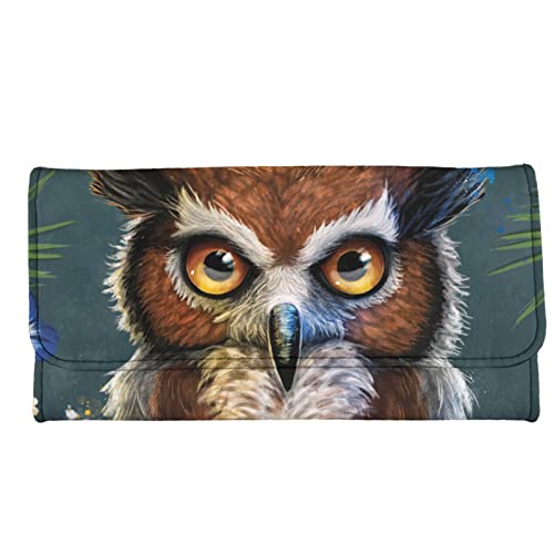 Jeiento Ledergeldbörsen für Damen, Reisen, Business, Einkaufen, Geldklammern, Handtasche, Geldbörse, Clutch, Geburtstagsgeschenk, Geschenk, eule, L, Casual von Jeiento