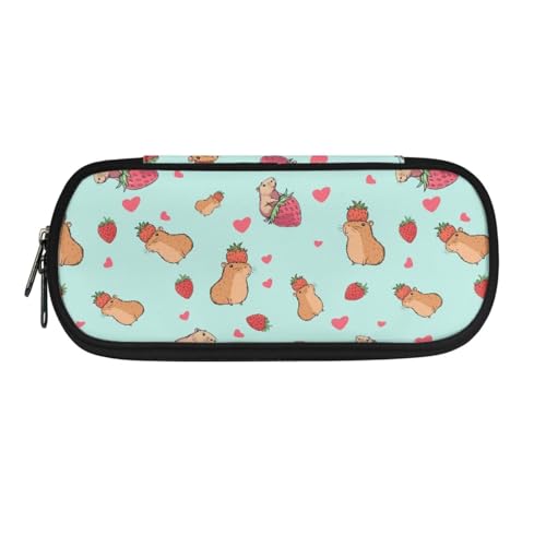 Jeiento Leichtes Federmäppchen für Mädchen, Schreibtisch-Organizer, multifunktionale Organizer-Box für Studenten, Jungen, großes Fassungsvermögen, Federmäppchen, Schreibwarenetui, Cartoon-Capybara, von Jeiento