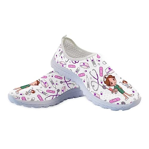 Jeiento Leichtes Wandern für Krankenschwester Schuhe Damen Zahnschuhe Unisex Erwachsene Trainer Wandern Running Turnschuhe für Männer, rutschfest/atmungsaktiv/Slip-On, Lady Krankenschwester, 42 EU von Jeiento