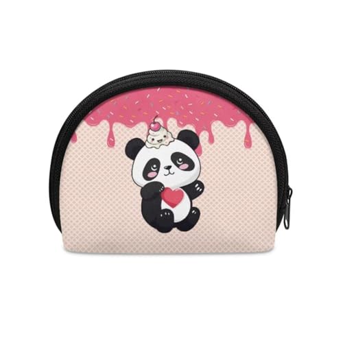 Jeiento Mini-Geldbörse für Damen und Kinder, Mini-Geldbörse, Münztasche, universelle kleine Aufbewahrungstasche, weiche Reißverschlusstasche, perfekt für Ihren Stil, Süßes Panda-Eis, Münztasche von Jeiento