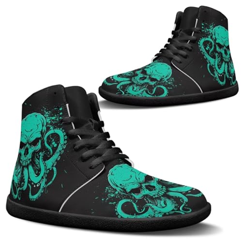 Jeiento Mode High Top Barfuß Laufschuhe Atmungsaktive Sneaker Cthulhu Monster Schädel für Männer Trainer Fitness Schuhe Tennisschuhe,38 EU von Jeiento