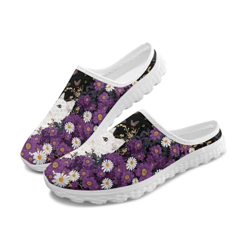 Jeiento Nette Katze Schuhe für Frauen Weiße Daisy Blume Walking Sneakers Rückenlose Walking Sneakers Mesh Atmungsaktive Hausschuhe Slip-on Loafers Strand Wasser Schuhe mit Anti Rutsch Sohle,40 EU Jeiento Nette Katze Schuhe für Frauen Weiße Daisy Blume Walking Sneakers Rückenlose Walking Sneakers Mesh Atmungsaktive Hausschuhe Slip-on Loafers Strand Wasser Schuhe mit Anti Rutsch Sohle,40 EU von Jeiento