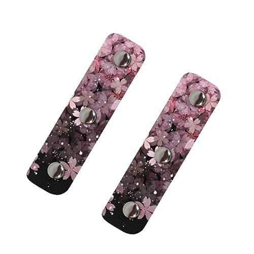 Jeiento PU Leder Geldbörse Strap Wrap Cover Rosa Kirschblüte Griff Schutz Abdeckung für Handtaschen Einkaufstasche Handprotektoren 2 Stück von Jeiento