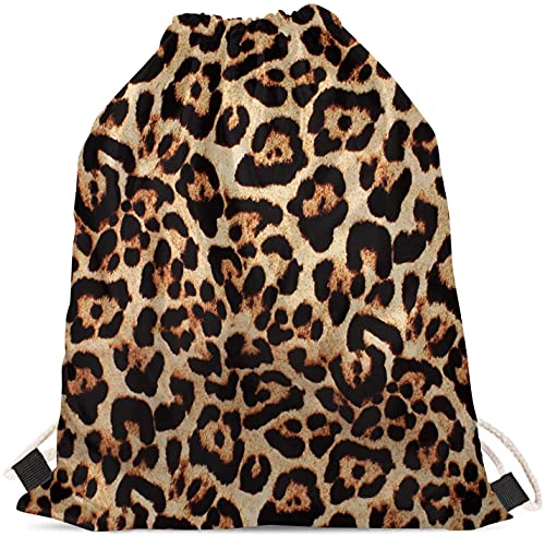 Jeiento Rucksack mit Kordelzug, für Männer und Frauen, leger, Partygeschenk., leopard, 36 von Jeiento