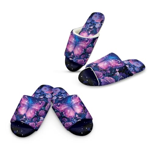 Jeiento Schmetterling Slipper Winter Home Schuhe für Damen Frauen Komfort Fuzzy Spa Slipeprs Schmetterlinge Rutschen für Herbst Winter Schlafzimmer Wohnzimmer,38-52 EU von Jeiento