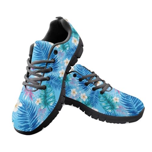 Jeiento Schuhe für Damen, Netzstoff, leicht, atmungsaktiv, Sport-Lauf-Sneaker, Schnür-Sneaker zum Wandern, Reisen, Blau Hibiskus Blume, 42 EU Jeiento Schuhe für Damen, Netzstoff, leicht, atmungsaktiv, Sport-Lauf-Sneaker, Schnür-Sneaker zum Wandern, Reisen, Blau Hibiskus Blume, 42 EU von Jeiento