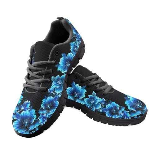 Jeiento Schuhe für Damen, Netzstoff, leicht, atmungsaktiv, Sport-Lauf-Sneaker, Schnür-Sneaker zum Wandern, Reisen, Blue Flowers Dolphin, 42 EU Jeiento Schuhe für Damen, Netzstoff, leicht, atmungsaktiv, Sport-Lauf-Sneaker, Schnür-Sneaker zum Wandern, Reisen, Blue Flowers Dolphin, 42 EU von Jeiento