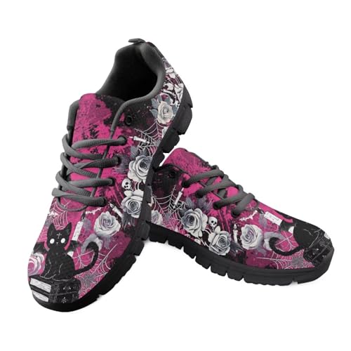 Jeiento Schuhe mit Tiermuster für Damen und Herren, modische Sneaker, Schnürschuhe, Sportschuhe, Laufen, Joggen, Wandern, Gothic Rose Spinnennetz Schwarze Katze, 40 EU Jeiento Schuhe mit Tiermuster für Damen und Herren, modische Sneaker, Schnürschuhe, Sportschuhe, Laufen, Joggen, Wandern, Gothic Rose Spinnennetz Schwarze Katze, 40 EU von Jeiento