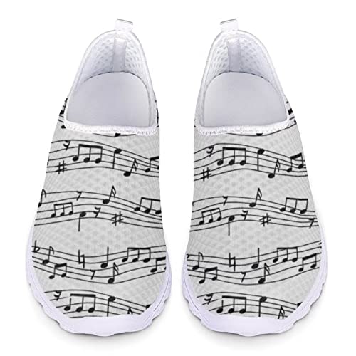 Jeiento Sportliche Weihnachts-Laufschuhe für Damen – modische Tennis-/Walking-Sneaker, Musiknote, 39 EU von Jeiento