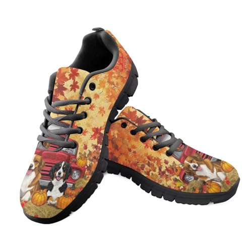 Jeiento Sportschuhe für Erwachsene, Laufschuhe, Fitnessstudio, Tennis, Sneaker, Netzstoff, lässig, niedrig, Wanderschuhe, Reise, flache Schuhe, Autumn Maple Leaf Border Collie Dog, 38 EU Jeiento Sportschuhe für Erwachsene, Laufschuhe, Fitnessstudio, Tennis, Sneaker, Netzstoff, lässig, niedrig, Wanderschuhe, Reise, flache Schuhe, Autumn Maple Leaf Border Collie Dog, 38 EU von Jeiento