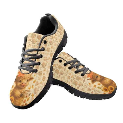 Jeiento Sportschuhe für Erwachsene, Laufschuhe, Fitnessstudio, Tennis, Sneaker, Netzstoff, lässig, niedrig, Wanderschuhe, Reise, flache Schuhe, Maple Leaf Highland Cow, 36 EU Jeiento Sportschuhe für Erwachsene, Laufschuhe, Fitnessstudio, Tennis, Sneaker, Netzstoff, lässig, niedrig, Wanderschuhe, Reise, flache Schuhe, Maple Leaf Highland Cow, 36 EU von Jeiento