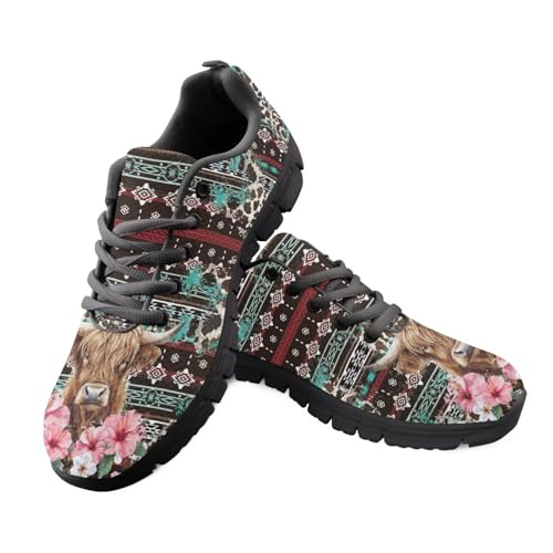 Jeiento Sportschuhe für Erwachsene, Laufschuhe, Fitnessstudio, Tennis, Sneaker, Netzstoff, lässig, niedrig, Wanderschuhe, Reise, flache Schuhe, Southwestern Tribal Highland Cow, 39 EU Jeiento Sportschuhe für Erwachsene, Laufschuhe, Fitnessstudio, Tennis, Sneaker, Netzstoff, lässig, niedrig, Wanderschuhe, Reise, flache Schuhe, Southwestern Tribal Highland Cow, 39 EU von Jeiento