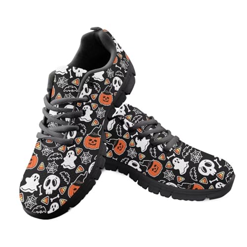 Jeiento Sportschuhe für Erwachsene, Netzstoff, Laufschuhe für Damen und Herren, Totenkopf-Muster, Sneaker, Schnürung, lässig, Wanderschuhe für Shopping, Arbeit, Reisen, Sport, Halloween Ghost Spider Jeiento Sportschuhe für Erwachsene, Netzstoff, Laufschuhe für Damen und Herren, Totenkopf-Muster, Sneaker, Schnürung, lässig, Wanderschuhe für Shopping, Arbeit, Reisen, Sport, Halloween Ghost Spider von Jeiento