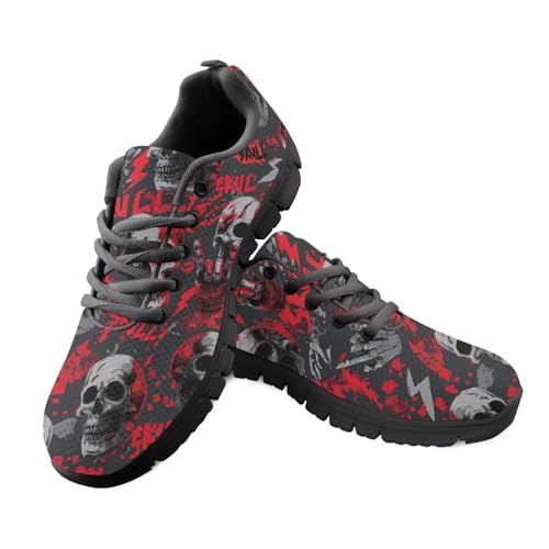 Jeiento Sportschuhe für Erwachsene, Netzstoff, Laufschuhe für Damen und Herren, Totenkopf-Muster, Sneaker, Schnürung, lässig, Wanderschuhe für Shopping, Arbeit, Reisen, Sport, Skeletthände, 43 EU Jeiento Sportschuhe für Erwachsene, Netzstoff, Laufschuhe für Damen und Herren, Totenkopf-Muster, Sneaker, Schnürung, lässig, Wanderschuhe für Shopping, Arbeit, Reisen, Sport, Skeletthände, 43 EU von Jeiento