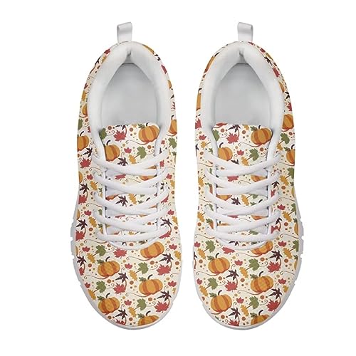 Jeiento Thanksgiving Schuhe Für Frauen Männer Laufschuhe Herbst Kürbis Ahornblatt Komfort Schuhe Trainer Mesh Schuhe Turnschuhe, Herbst Kürbis Farbe Ahornblatt, 39.5 EU von Jeiento