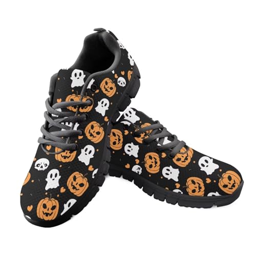 Jeiento Urlaubsschuhe für Damen und Herren, Schnürschuhe, bequem, Netzstoff, Sport, Laufschuhe, flache Arbeitsschuhe, Orange Pumpkin and Ghost, 39 EU Jeiento Urlaubsschuhe für Damen und Herren, Schnürschuhe, bequem, Netzstoff, Sport, Laufschuhe, flache Arbeitsschuhe, Orange Pumpkin and Ghost, 39 EU von Jeiento