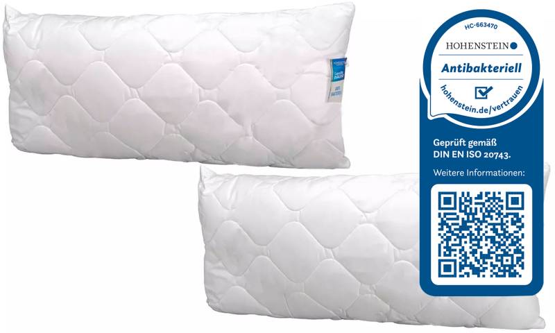 Jekatex Microfaserkissen "Antibac" Füllung: 100Polyesterkugelnantibakteriell 1 oder 2-tlg., 2 Stk. tlg. Kopfkissen 40x80, 80x80 cm, im Einzel- oder Doppelpack von Jekatex