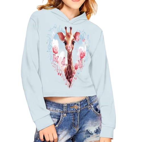 Jekioweii - Kapuzenpullover für Teenager und Mädchen, niedliche Kapuzenpullover für Kinder, Giraffenschmetterling, 9-10 Años von Jekioweii
