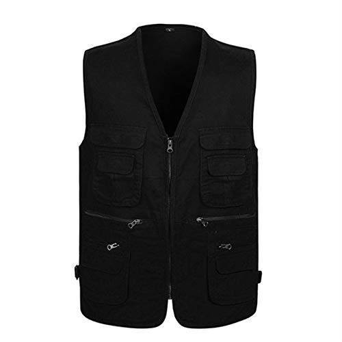 Jektotily Herren Baumwollweste Jacke Multi Pocket Weste Outdoor Angeln Camping Oberbekleidung ärmellos Reisen Fotografie Wandern Weste Gr. XX-Large, Schwarz Jektotily Herren Baumwollweste Jacke Multi Pocket Weste Outdoor Angeln Camping Oberbekleidung ärmellos Reisen Fotografie Wandern Weste Gr. XX-Large, Schwarz von Jektotily