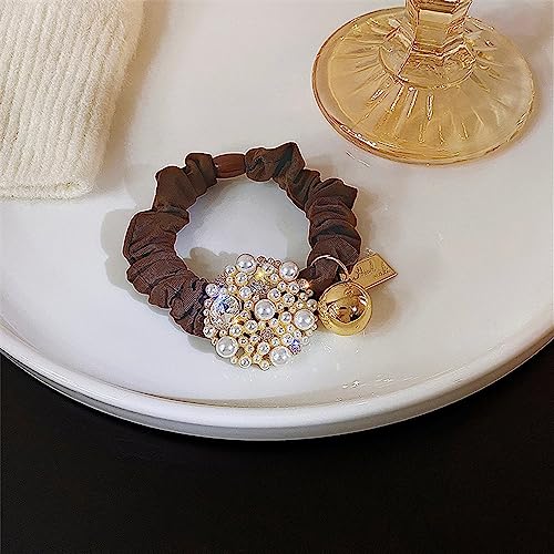 2 Stück Elastisch Haargummi Halt Damen Pferdeschwanz Halter Hairband Französische Elegante Haarband Scrunchie Haare Ringe Haar Seil Retro Gummiband für Frauen Mädchen Haar-accessoire(Kaffee+Kaffee) von JekyTMP