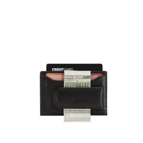 Jekyll and Hide Geldscheinklammer Kartenhalter - Premium-Vollnarbenleder, RFID-Blockierung, schlankes Design mit recyceltem PET-Futter, hält 5-8 Karten, magnetisierte Geldklammer für Bargeld - von Jekyll and Hide