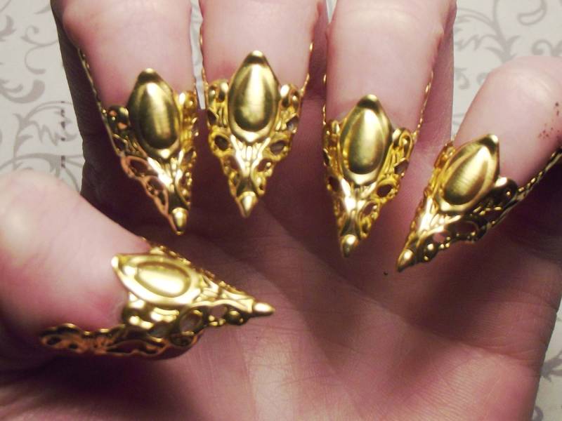 Gold Oder Bronze Banshee Nagel Rüstung // 5Er Set Gold Oder Bronze Banshee Nagel Rüstung // 5Er Set von JekyllHydeJewelry